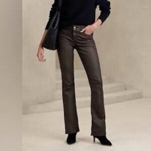 Banana Republic Coated Low-Rise Bootcut Pants in Brown Size 26/2
